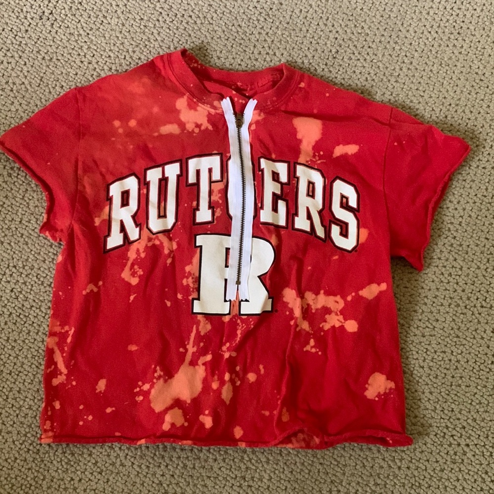 Rutgers Acid Wash Quarterzip Shirt